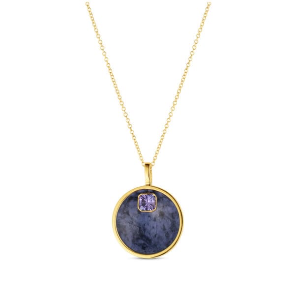 Dumortierite and Tanzanite Cauldron Pendant
