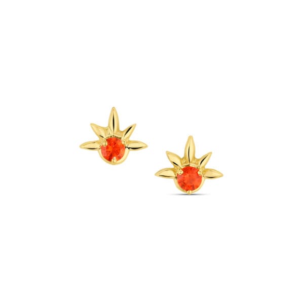 Mini Fire Opal Studs