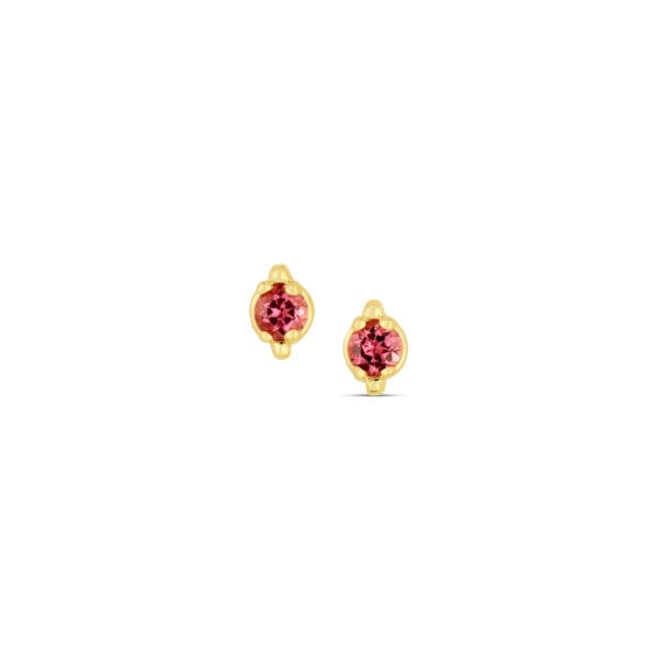 Mini Pink Tourmaline Studs