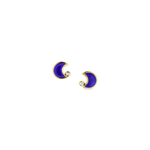 Moon Studs: Lapis Lazuli