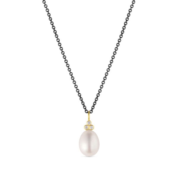 Pearl & Diamond Drop Necklace