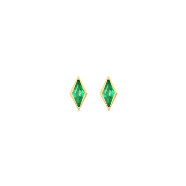 Zan Stud Earrings: Emerald