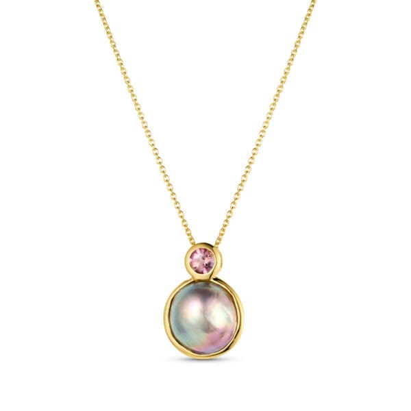 Mabe Cortez and Pink Sapphire Necklace