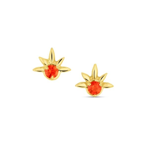 Mini Fire Opal Studs