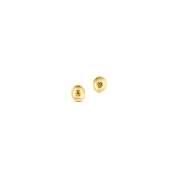 Mini Pebble Studs: Yellow Sapphire