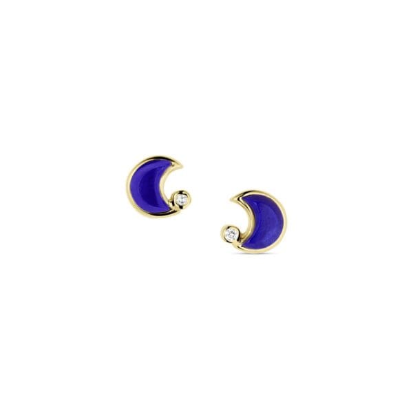 Moon Studs: Lapis Lazuli