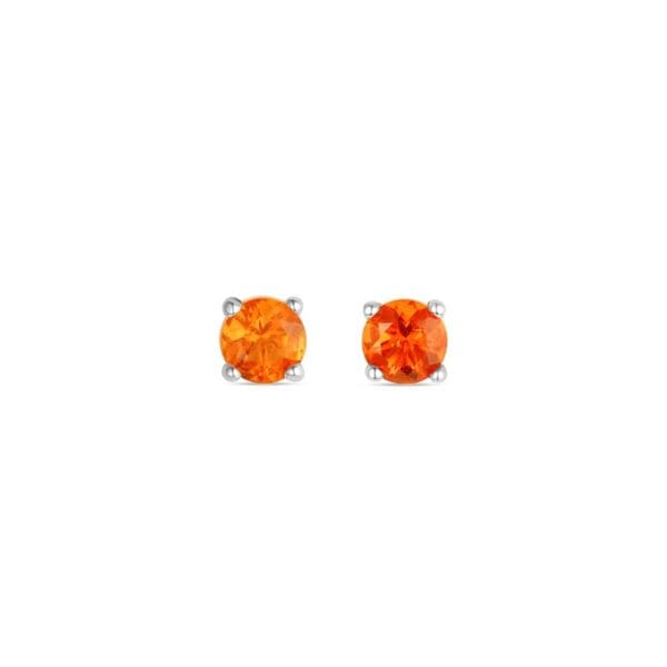 3mm Mexican Fire Opal Studs: Silver