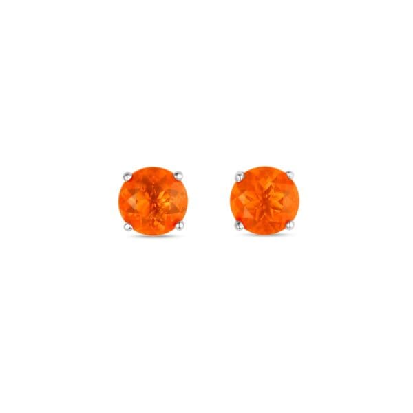 5mm Mexican Fire Opal Studs: Silver