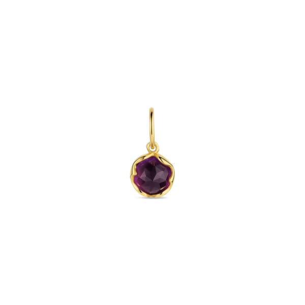 Petite Amethyst Lotus Charm