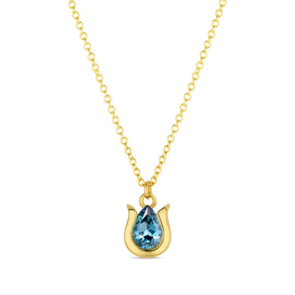 Bloom Forever Blue Zircon Tulip Necklace