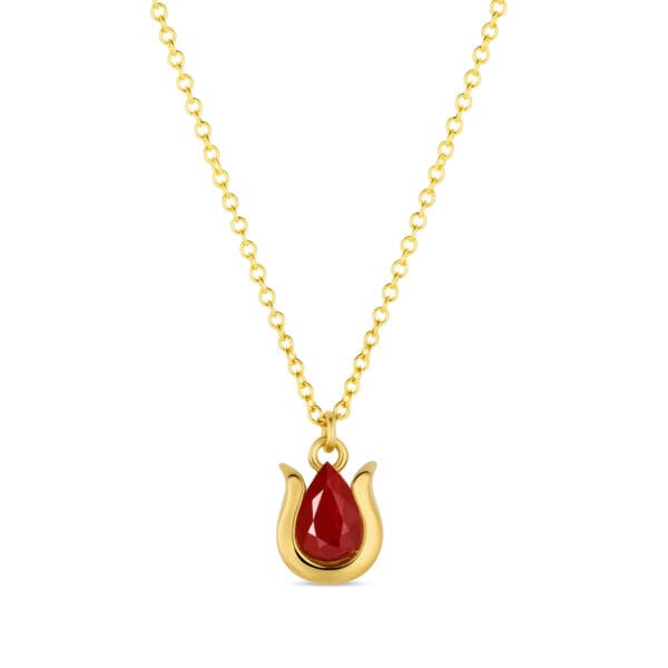 Bloom Forever Ruby Tulip Necklace