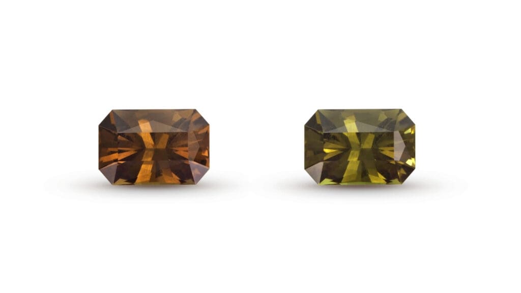 Color change garnet gemstone photographed for a jewelry store Portland