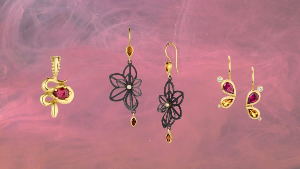 Demantoid garnet jewelry featuring vibrant fire at a jewelry store Portland