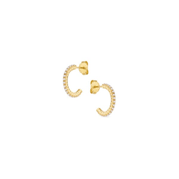 French Cut Pearl Hoops