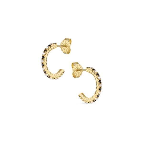 Black Diamond and Pearl Hoops