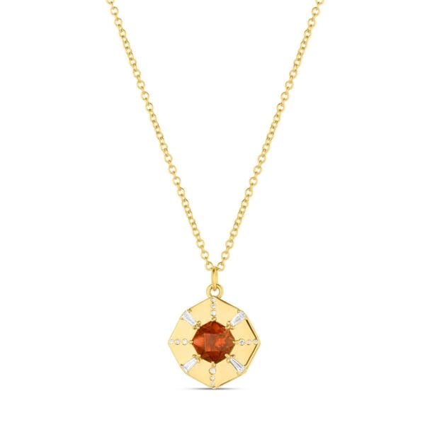 Solvera Vis Orange Sunstone Necklace
