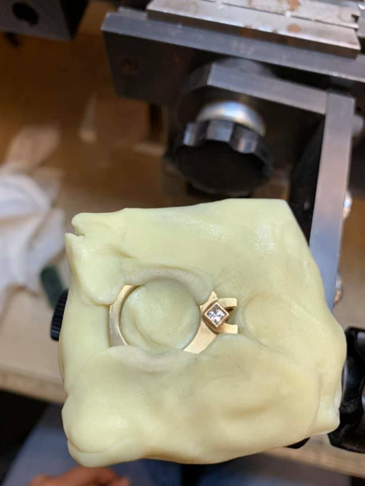 A ring from a project during the Bench Jewelry course at GIA. Photos by Chloe Beaumont.