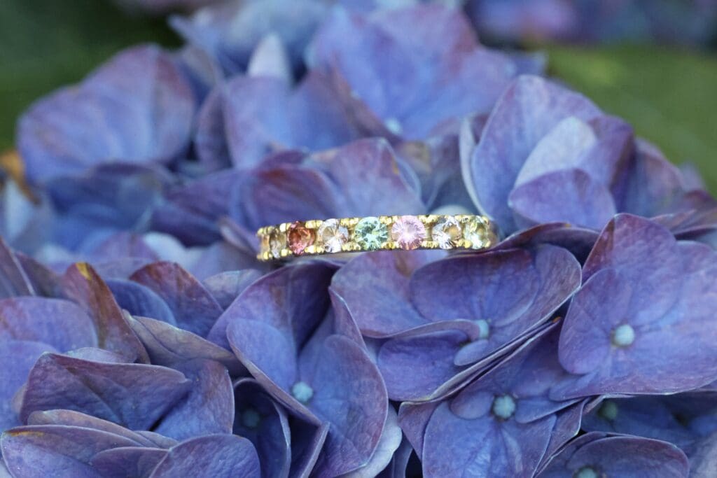 Hydrangea Ring colored gemstone jewelry